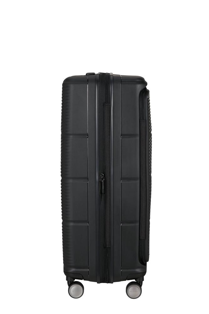 Samsonite Paralux Utvidbar koffert med dobbel inngang 75 cm Black-Harde kofferter-BagBrokers