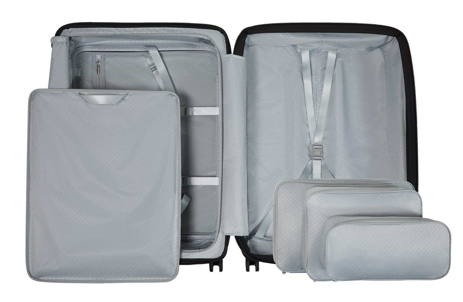 Samsonite Paralux Utvidbar koffert med dobbel inngang 75 cm Black-Harde kofferter-BagBrokers