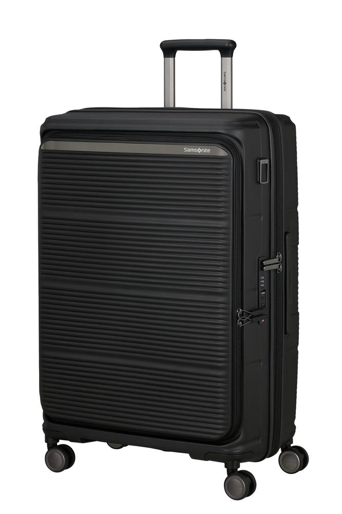 Samsonite Paralux Utvidbar koffert med dobbel inngang 75 cm Black-Harde kofferter-BagBrokers