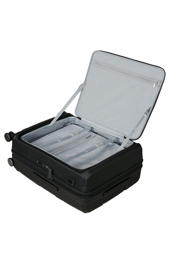 Samsonite Paralux Utvidbar koffert med dobbel inngang 75 cm Black-Harde kofferter-BagBrokers