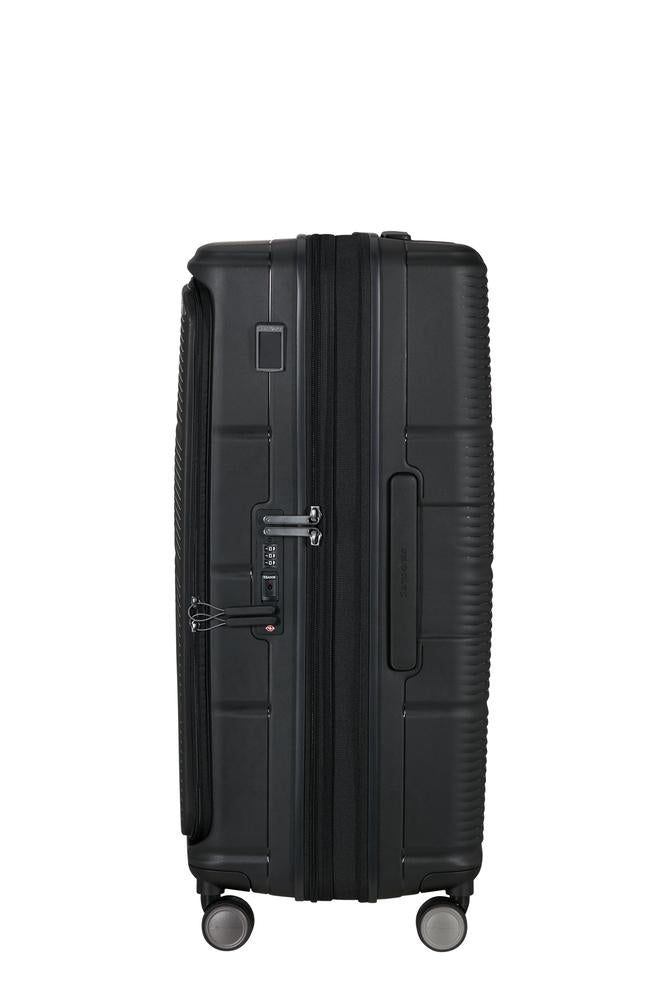 Samsonite Paralux Utvidbar koffert med dobbel inngang 75 cm Black-Harde kofferter-BagBrokers