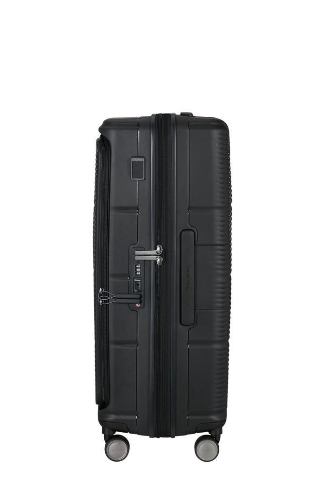Samsonite Paralux Utvidbar koffert med dobbel inngang 75 cm Black-Harde kofferter-BagBrokers