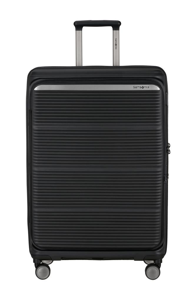 Samsonite Paralux Utvidbar koffert med dobbel inngang 75 cm Black-Harde kofferter-BagBrokers
