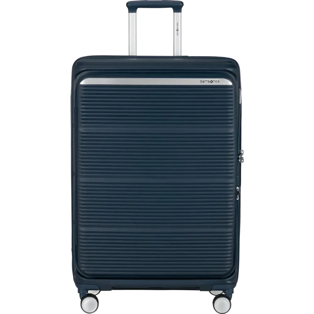 Samsonite Paralux Utvidbar koffert med dobbel inngang 75 cm Midnight Navy-Harde kofferter-BagBrokers