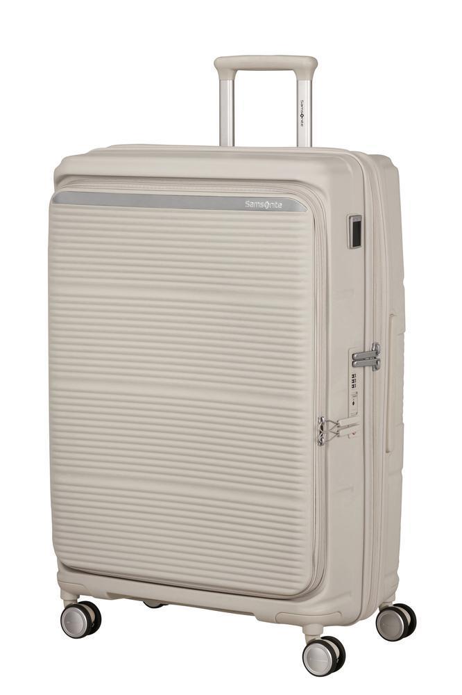 Samsonite Paralux Utvidbar koffert med dobbel inngang 75 cm Stone Grey-Harde kofferter-BagBrokers