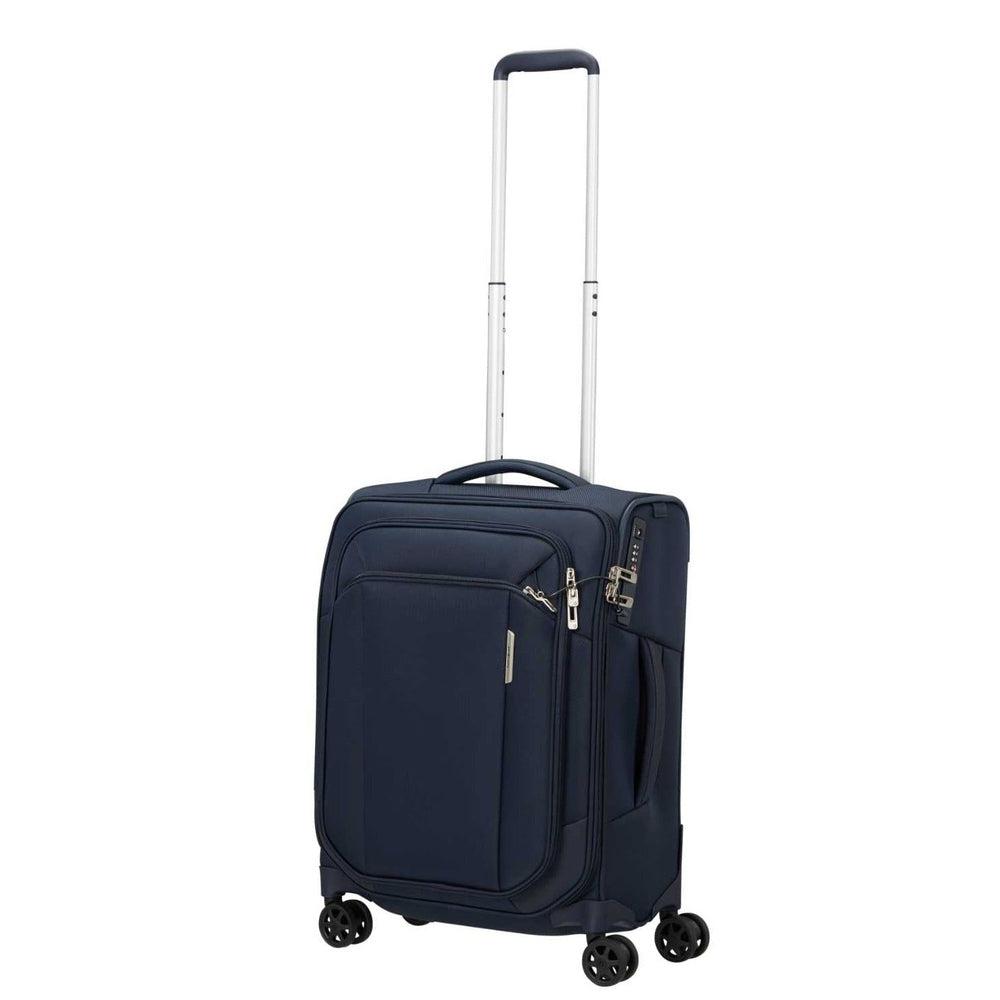 Samsonite RESPARK Kabinkoffert med 4 hjul Midnight Blue-Myke kofferter-BagBrokers