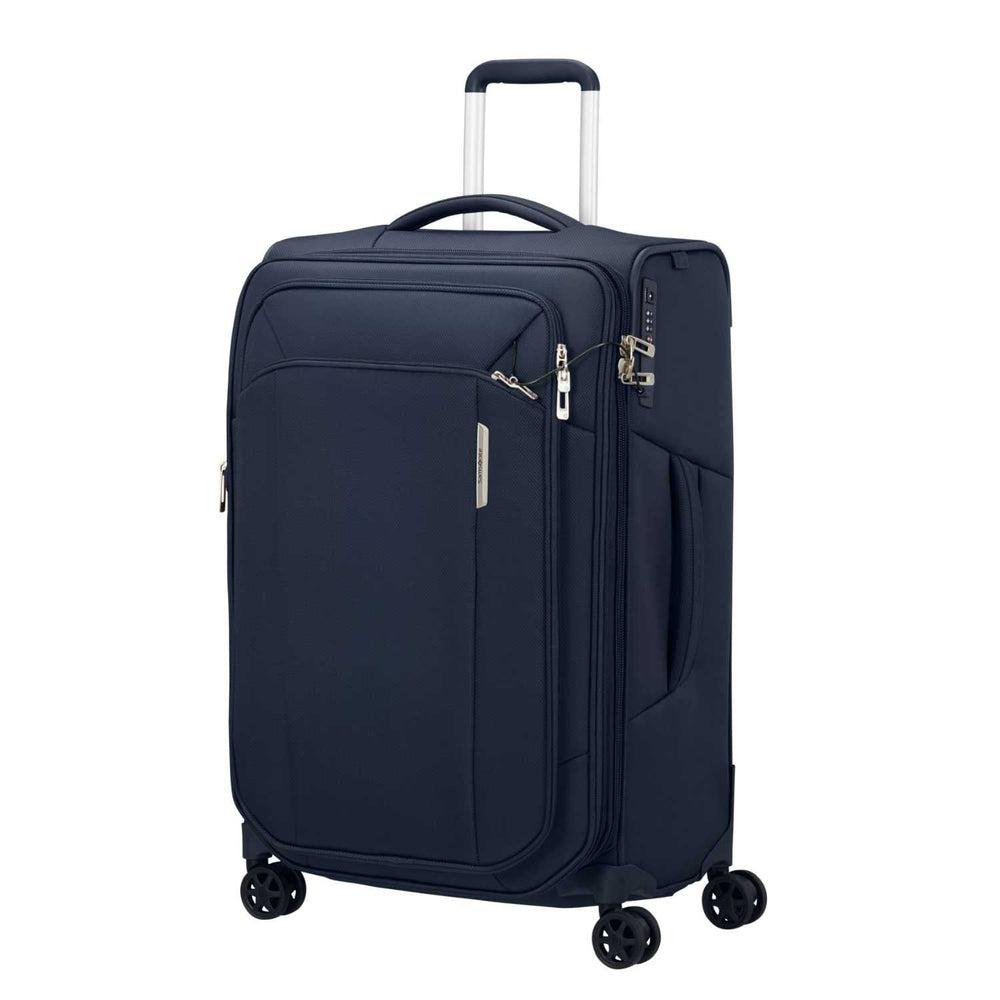 Samsonite RESPARK ekspanderende medium koffert 67 cm/ 92 liter Midnight Blue-Myke kofferter-BagBrokers