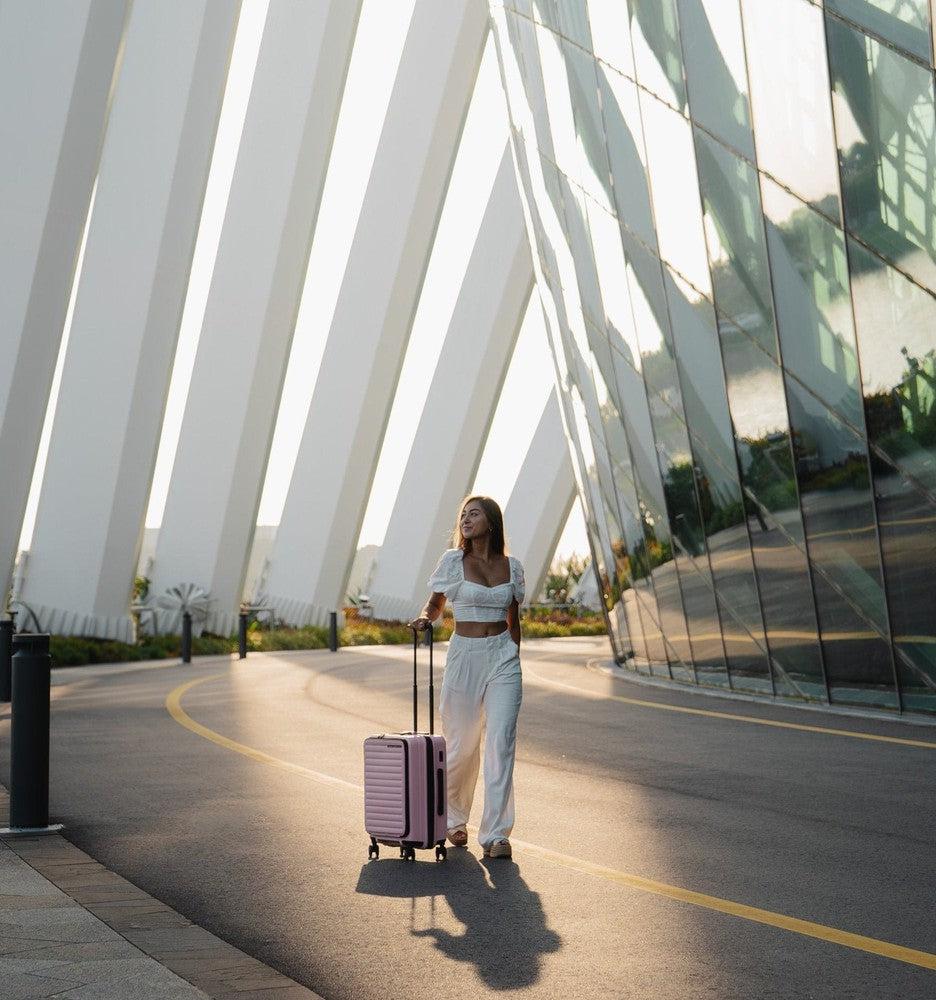 Samsonite RESTACKD utvidbar PC kabinkoffert 55 cm Rose-Harde kofferter-BagBrokers