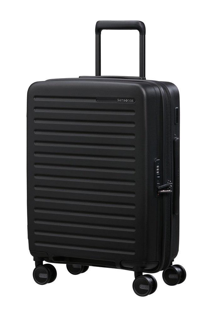 Samsonite RESTACKD utvidbar kabinkoffert 55 cm Black-Harde kofferter-BagBrokers