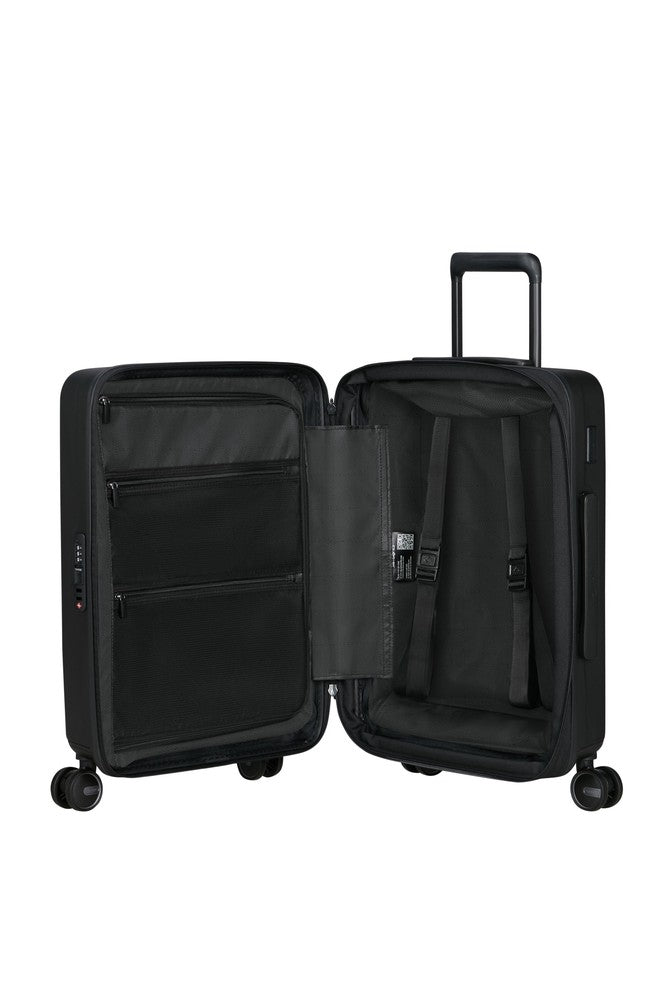 Samsonite RESTACKD utvidbar kabinkoffert 55 cm Black-Harde kofferter-BagBrokers