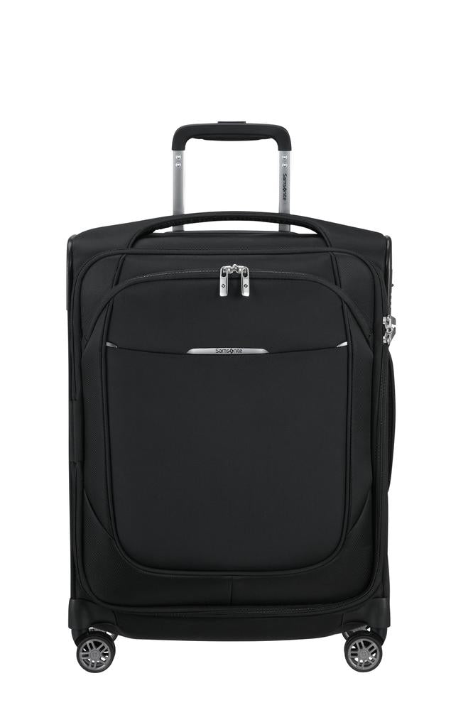 Samsonite Re-Lite myk Utvidbar kabinkoffert med 4 hjul 55 cm Svart-Myke kofferter-BagBrokers