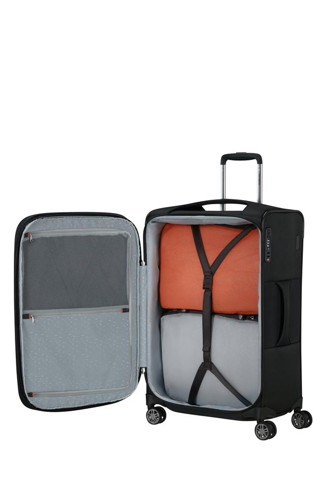 Samsonite Re-Lite myk Utvidbar koffert med 4 hjul 67 cm Svart-Myke kofferter-BagBrokers