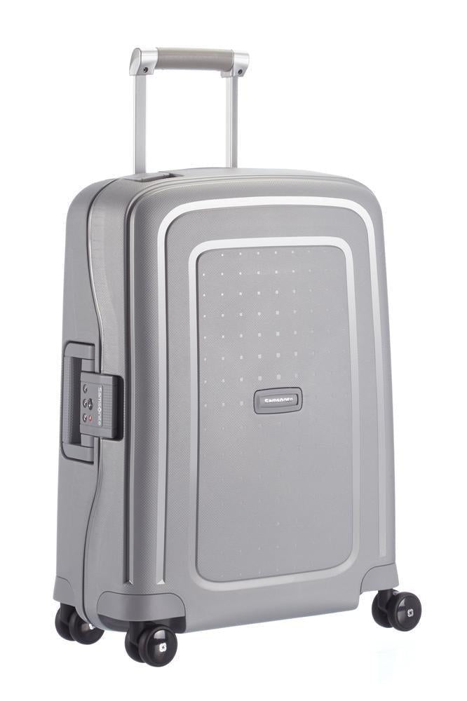 Samsonite S'Cure hard kabin koffert 55 cm/34L Sølv-Harde kofferter-BagBrokers