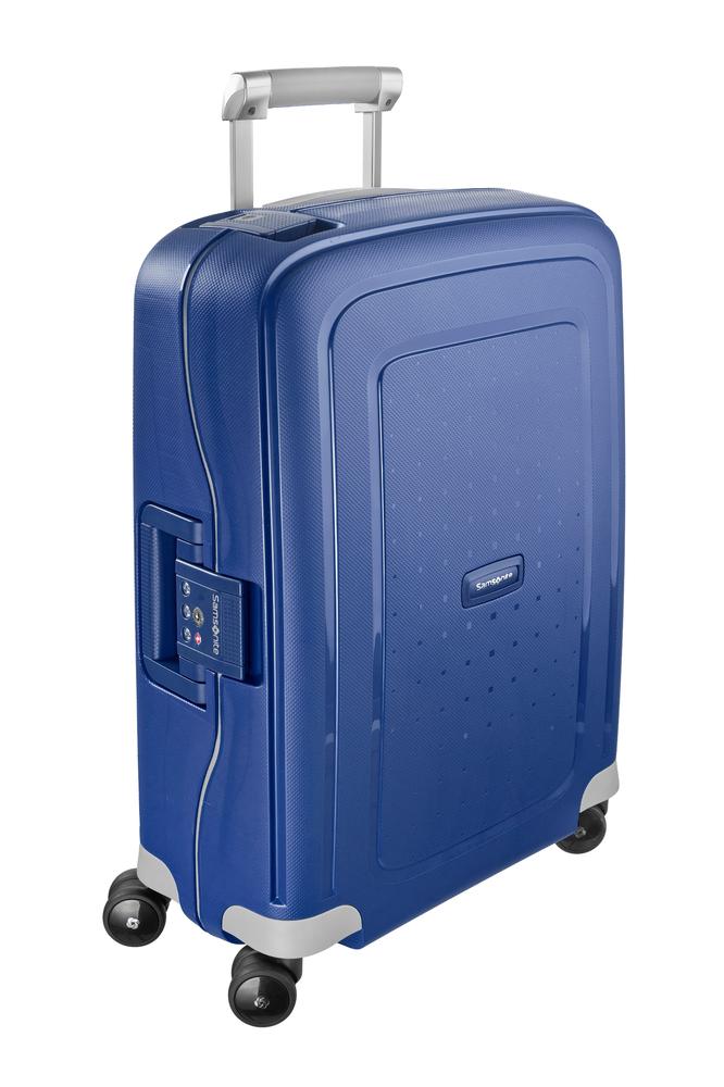 Samsonite S'Cure, hard lett kabin koffert 55 cm/34L Mørke Blå-Harde kofferter-BagBrokers