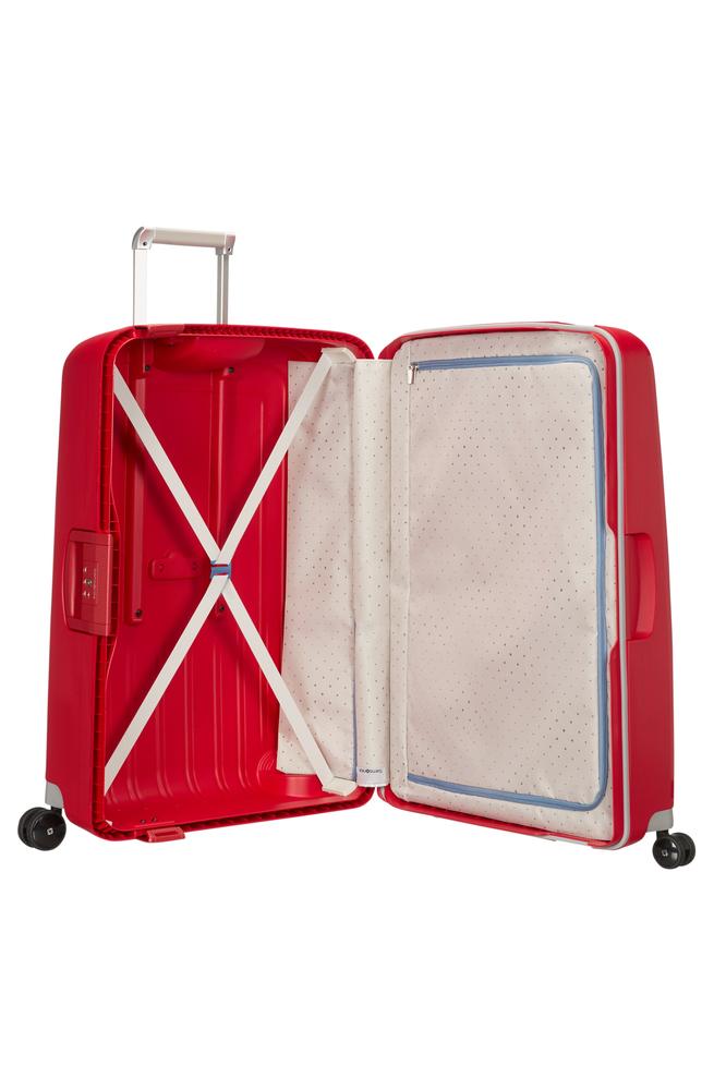 Samsonite S'Cure hard lett stor koffert L 75 cm/102L Crimson Red-Harde kofferter-BagBrokers