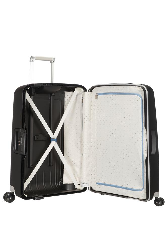Samsonite S'Cure hard medium koffert 69 cm/79L Svart-Harde kofferter-BagBrokers