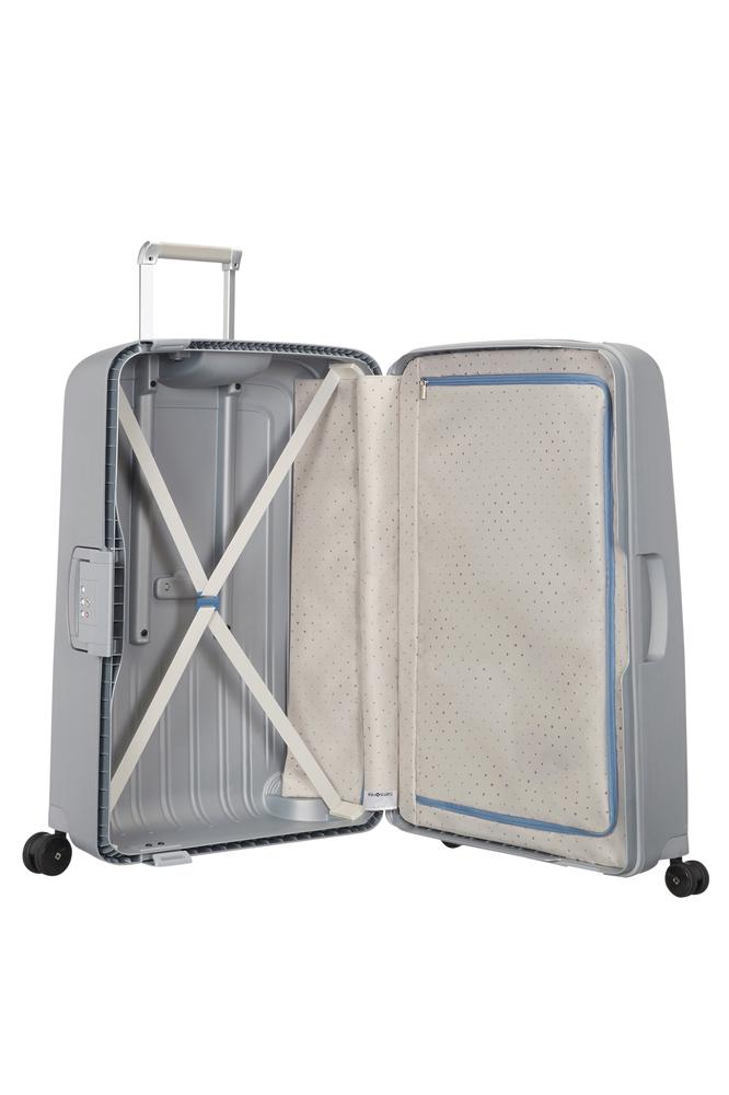 Samsonite S'Cure hard stor koffert 75 cm/102L Sølv-Harde kofferter-BagBrokers