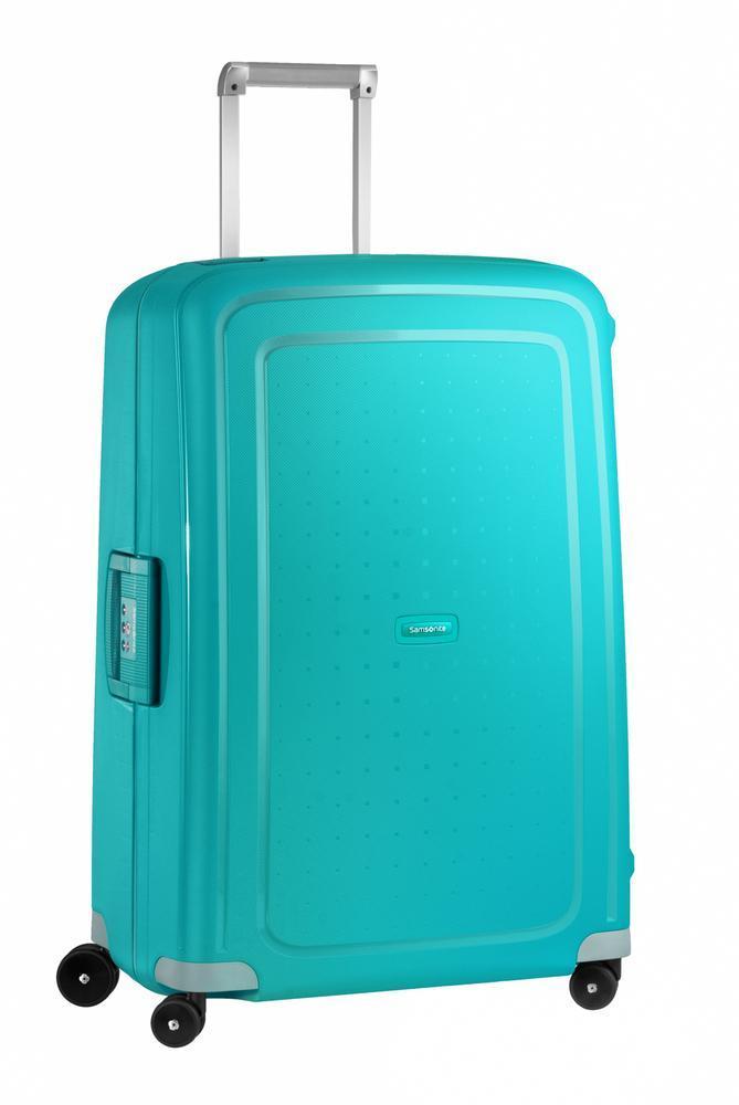Samsonite S'Cure,hard stor koffert 75 cm/102L Aqua Blue-Harde kofferter-BagBrokers