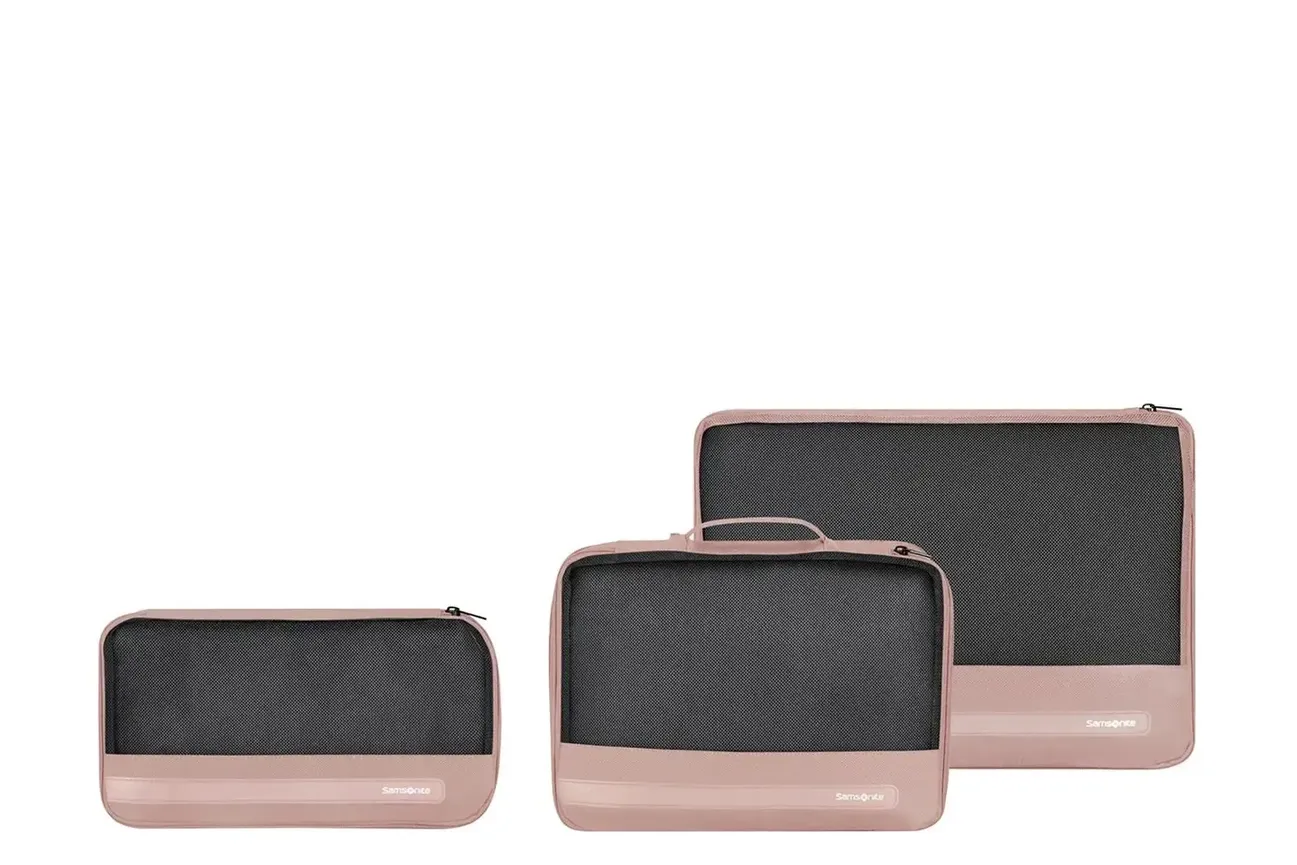 Samsonite Ta Revolution Sett med 3 pakkekuber Rose-Toalettmappe-BagBrokers
