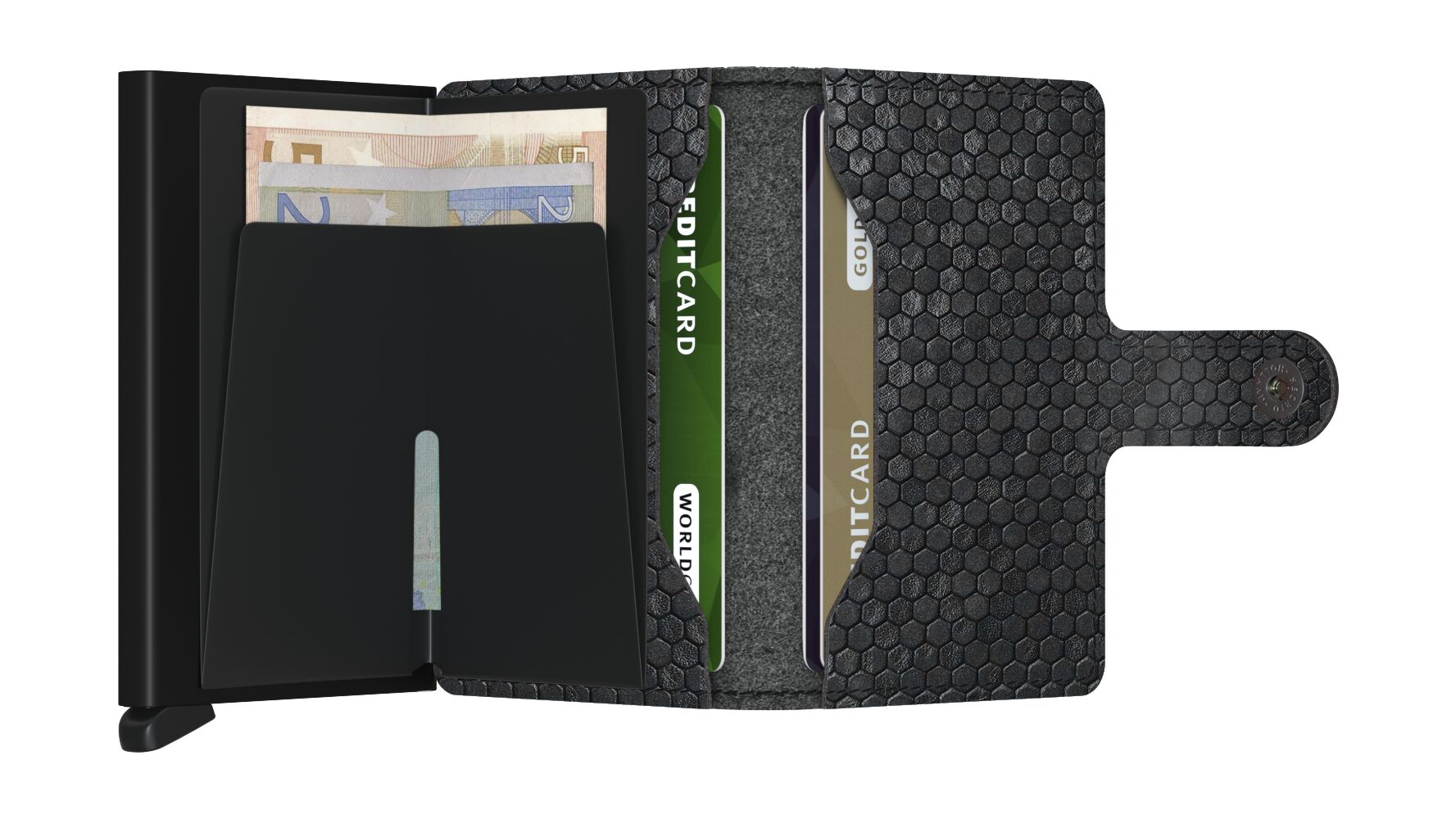 Secrid Miniwallet Hexagon Black-Lommebok/ Kortholder-BagBrokers