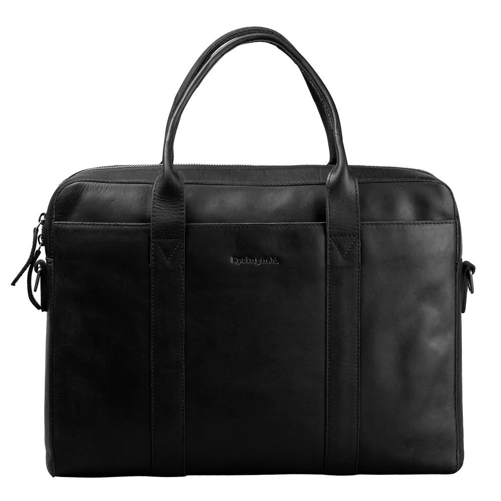 Springfield PC-veske i Wax Pullup skinn Black-Veske-BagBrokers
