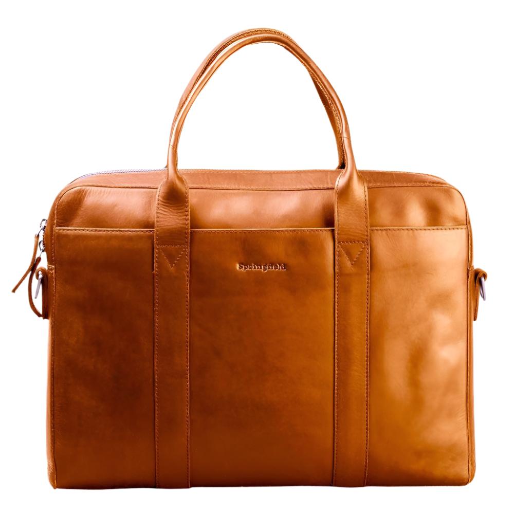Springfield PC-veske i Wax Pullup skinn Cognac-Veske-BagBrokers