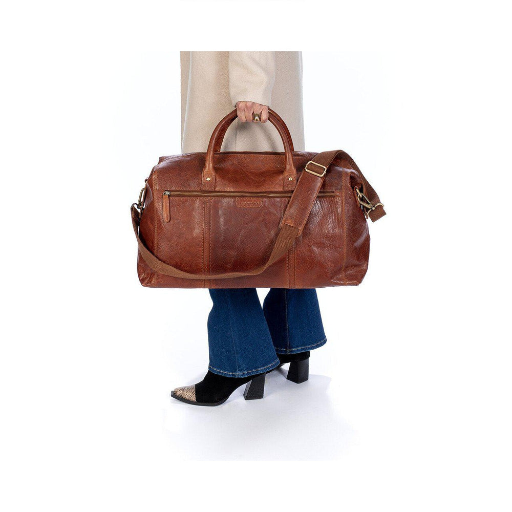 Springfield weekend bag i skinn Cognac-Bagger-BagBrokers