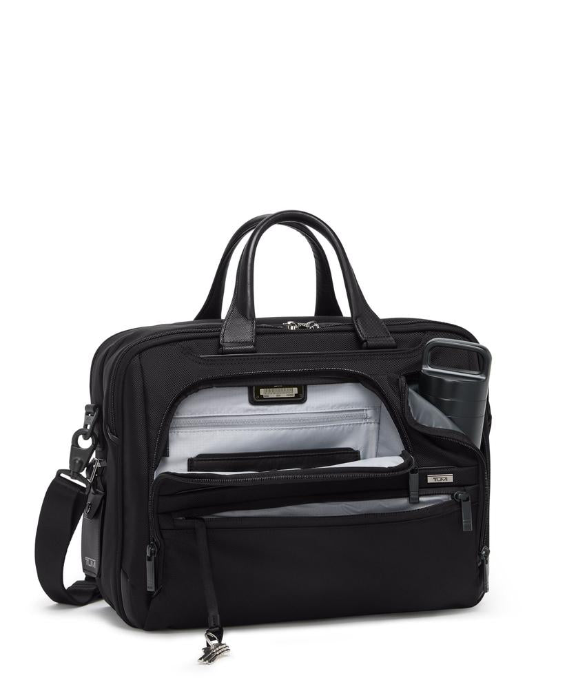 TUMI Alpha Medium 15" Expandable Briefcase Black-Veske-BagBrokers