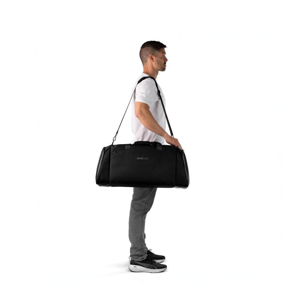 The Duffelbag på person - størrelse og passform