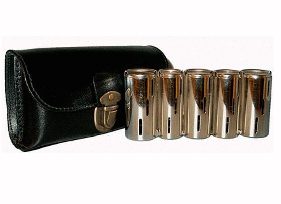 Lommebok/ Kortholder-Myntapparat i stål med kraftig og solid skinnetui Svart-BagBrokers