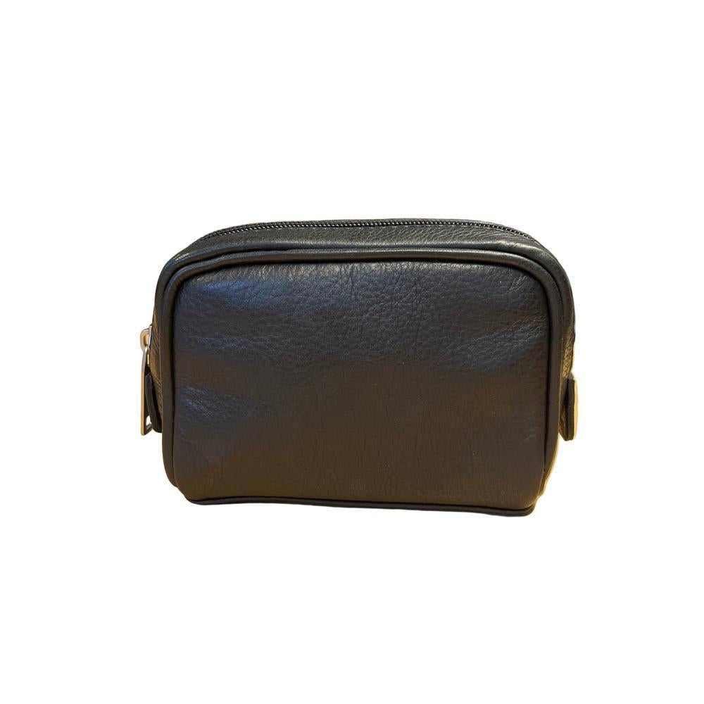 Trend Traveller Tech Pouch 2.0 i kraftig lær Svart-Toalettmappe-BagBrokers