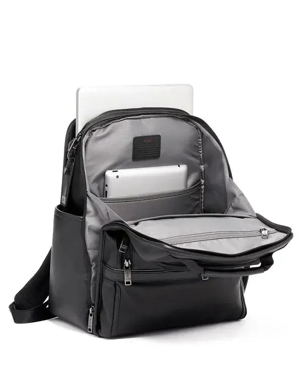 Tumi Alpha 3 Compact Laptop Brief Pack Black Leather-Ryggsekker-BagBrokers