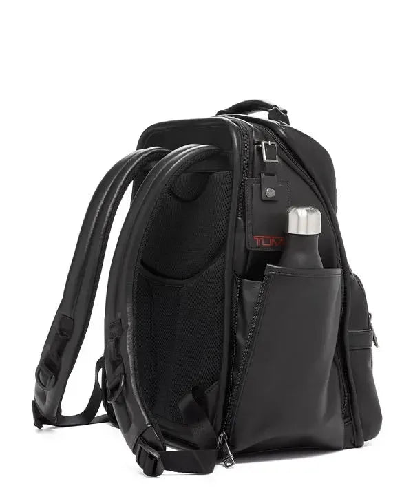 Tumi Alpha 3 Compact Laptop Brief Pack Black Leather-Ryggsekker-BagBrokers