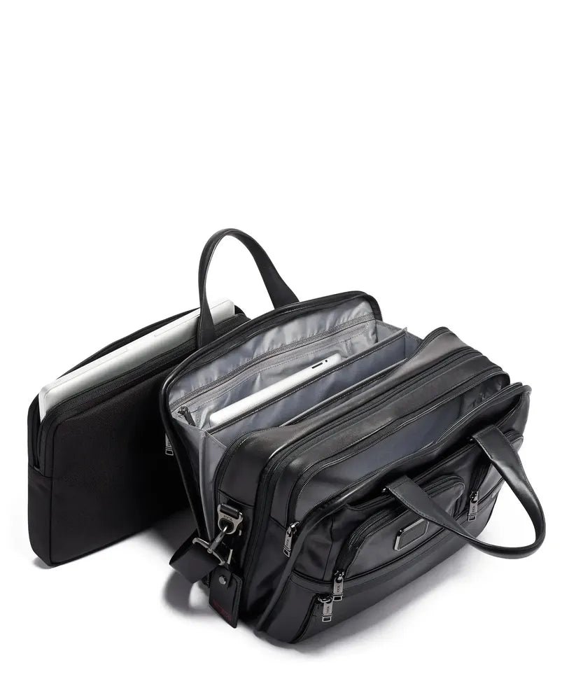 Tumi Alpha 3 Laptop Briefcase Black-Veske-BagBrokers