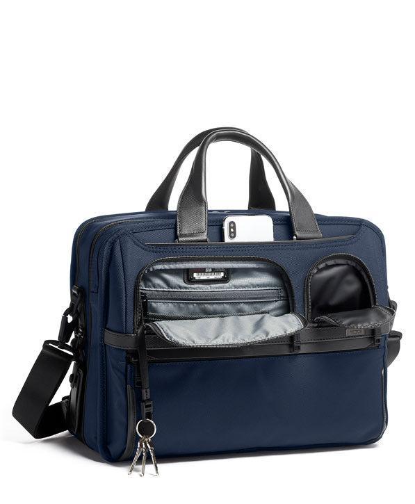 Tumi Alpha 3 Laptop Briefcase Navy-Veske-BagBrokers