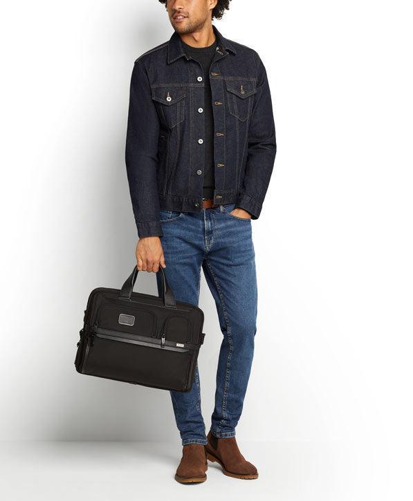 Tumi Alpha 3 Laptop Briefcase Navy-Veske-BagBrokers