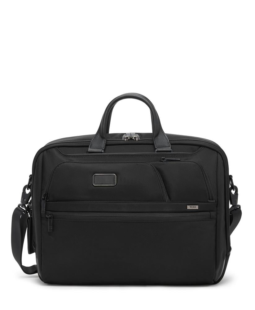 Tumi Alpha 4 Large 17" Briefcase Black-Veske-BagBrokers