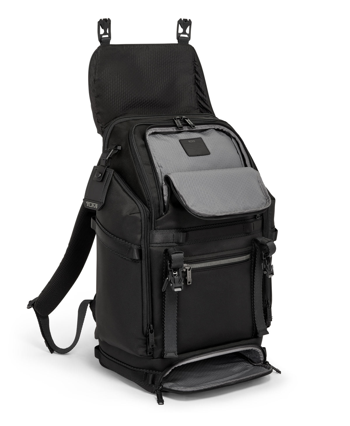 Tumi Alpha Bravo Expedition Flap Backpack Black-Ryggsekker-BagBrokers