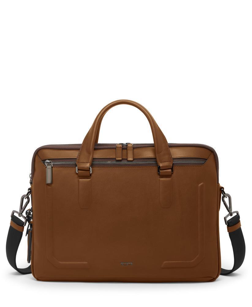 Tumi Harrison Sycamore Slim Brief i skinn Cognac Bombe-Veske-BagBrokers