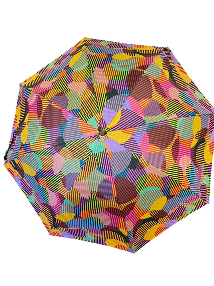 Vogue 160V stor stripete med buet håndtak-Paraplyer-BagBrokers