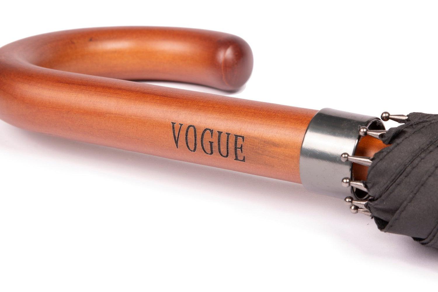 Vogue 557 V Klassisk paraply med 10 spiler skaft og håndtak av tre Svart-Paraplyer-BagBrokers