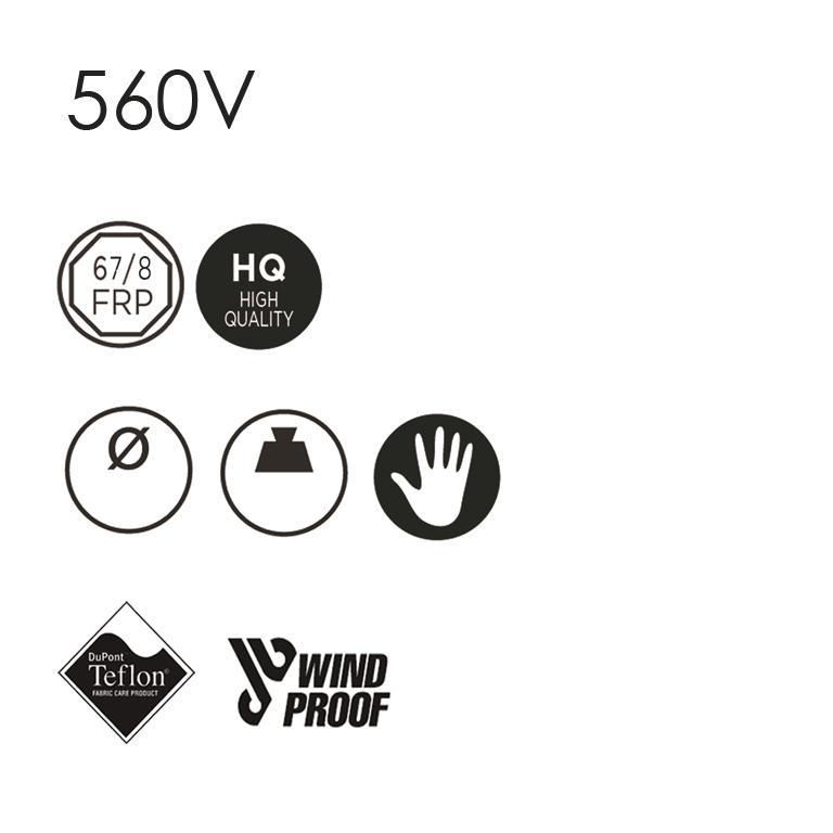 Vogue 560 V Eksklusiv lang Herre paraply med håndtak av tre, Svart-Paraplyer-BagBrokers