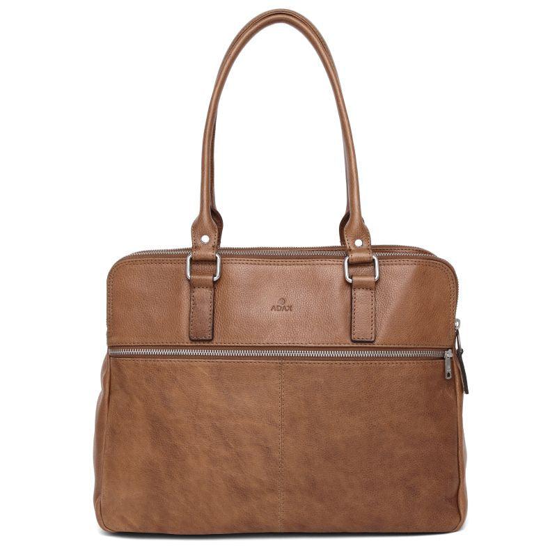Adax Napoli Gerda Skinn håndveske 14" Cognac-Veske-BagBrokers