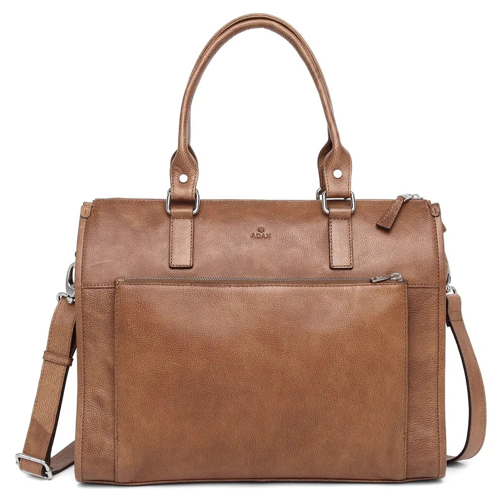 Adax Napoli Lulu Skinn Laptop Veske 14" Cognac-Veske-BagBrokers