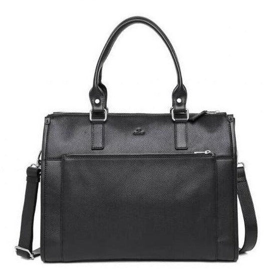 Business-Adax Napoli Lulu Skinn Laptop Veske 14" Svart-BagBrokers