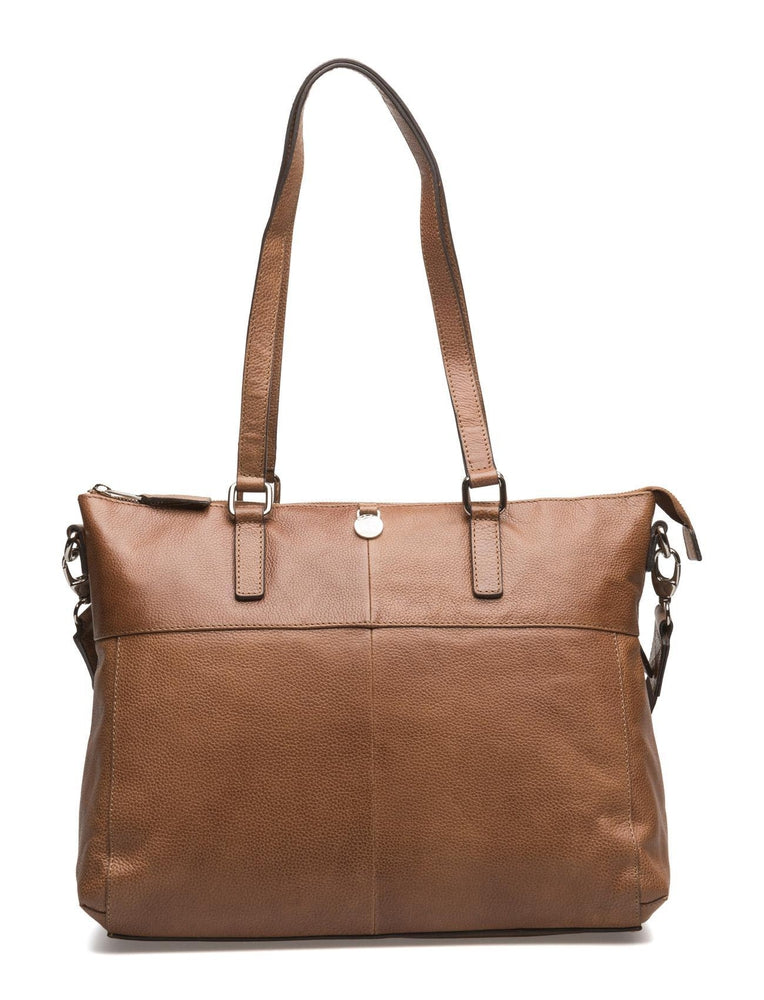 Business-Adax Napoli Malia Skinn Laptop Skulderveske 14" Cognac-BagBrokers