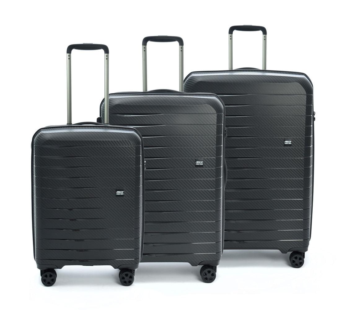 Epic AirBox sett med harde trillekofferter 55+66+74 cm Svart-Harde kofferter-BagBrokers