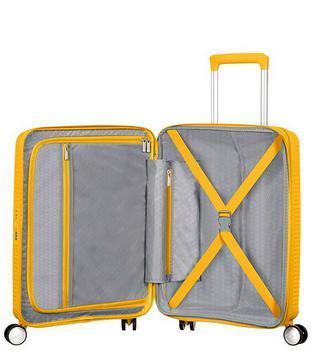 Harde kofferter-American Tourister Soundbox Ekspanderende Kabin Koffert 55 cm Gul-BagBrokers