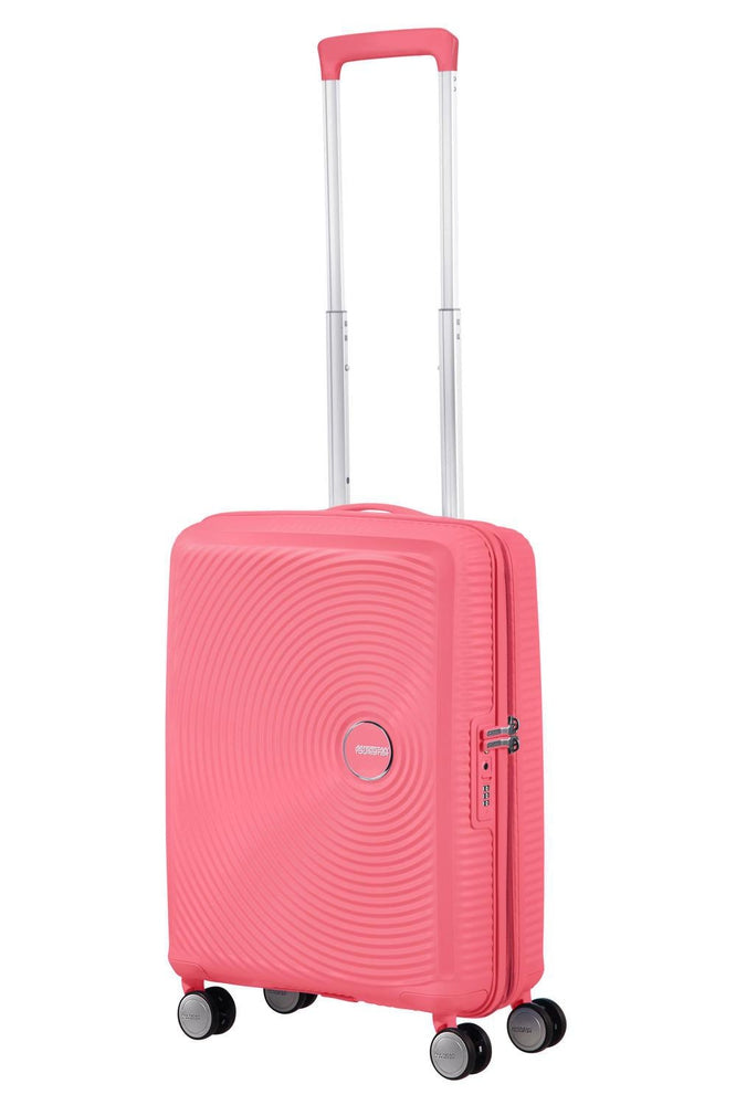 American Tourister Soundbox ekspanderende kabinkoffert 55 cm Sun Kissed Coral-Harde kofferter-BagBrokers