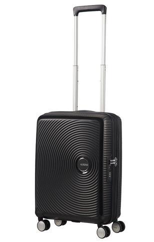 Harde kofferter-American Tourister Soundbox Ekspanderende Kabin Koffert 55 cm Sort-BagBrokers